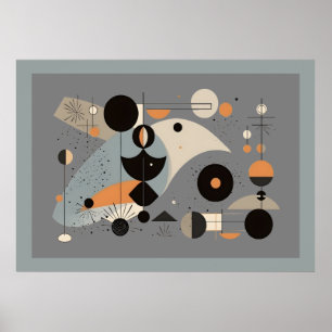 Bauhaus Whimsical Geometric Shapes från mitten av  Poster