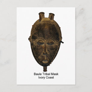 Baule Tribal Mask-vykort Vykort