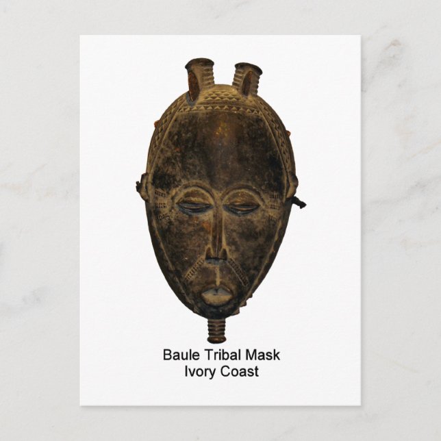 Baule Tribal Mask-vykort Vykort (Framsida)