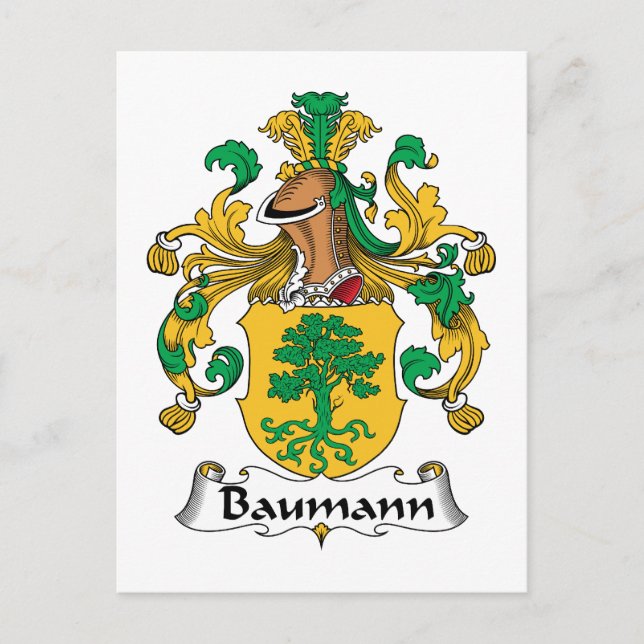 Baumann Family Crest Vykort (Framsida)