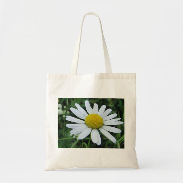 Baumwolltasche weisse Margerite Tygkasse (Framsidan)