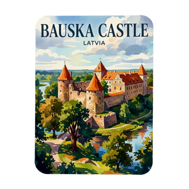 Bauska slott Lettland Magnet (Vertikal)
