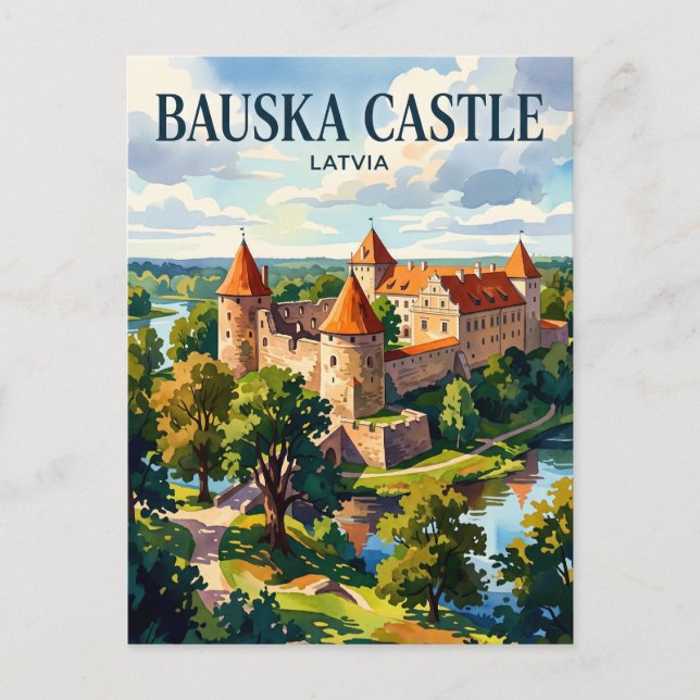 Bauska slott Lettland Vykort (Framsida)