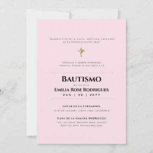 Bautismo Español Católico Moderno Inbjudningar