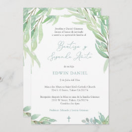 Bautizo 2 do Año, Boy Baptism 2:a födelsedagen spa Inbjudningar