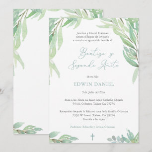 Bautizo 2 do Año, Boy Baptism 2:a födelsedagen spa Inbjudningar