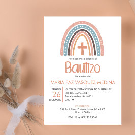 Bautizo Baptism, inkl. kyrkan Pastel Rainbow Bapti Inbjudningar