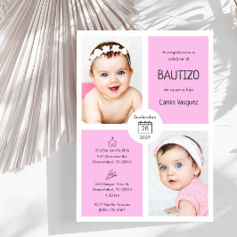 Bautizo bjudacion Flicka Cute katolsk baptism Inbjudningar