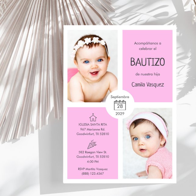 Bautizo bjudacion Flicka Cute katolsk baptism Inbjudningar (Skapare uppladdad)