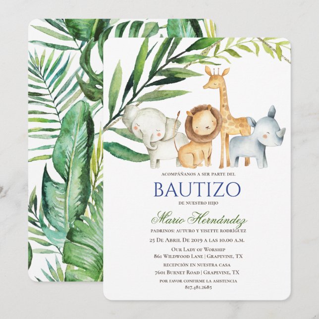 Bautizo bjudacione De bautizo Baptism bjudan Inbjudningar (Fram/baksida)