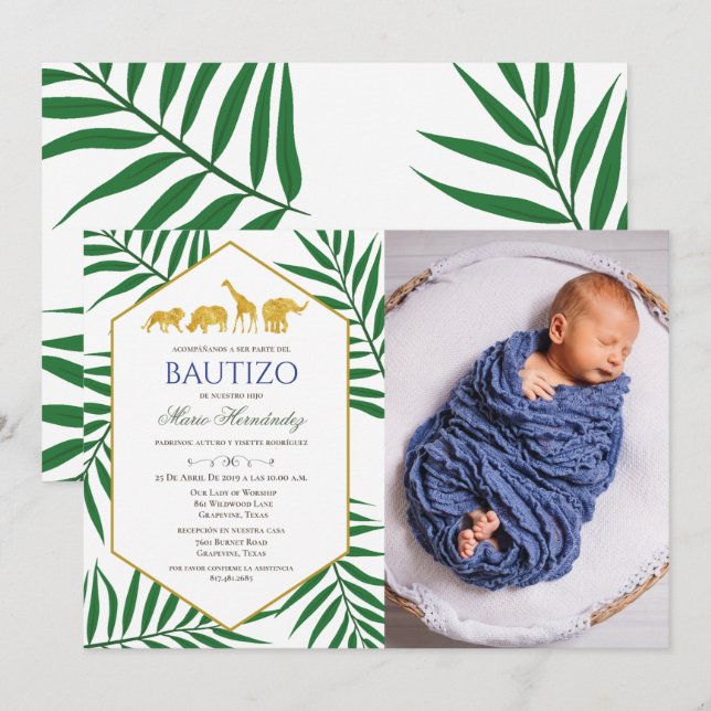 Bautizo bjudacione De bautizo Baptism bjudan Inbjudningar (Fram/baksida)