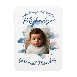 Bautizo con foto spansk Watercolor Magnet