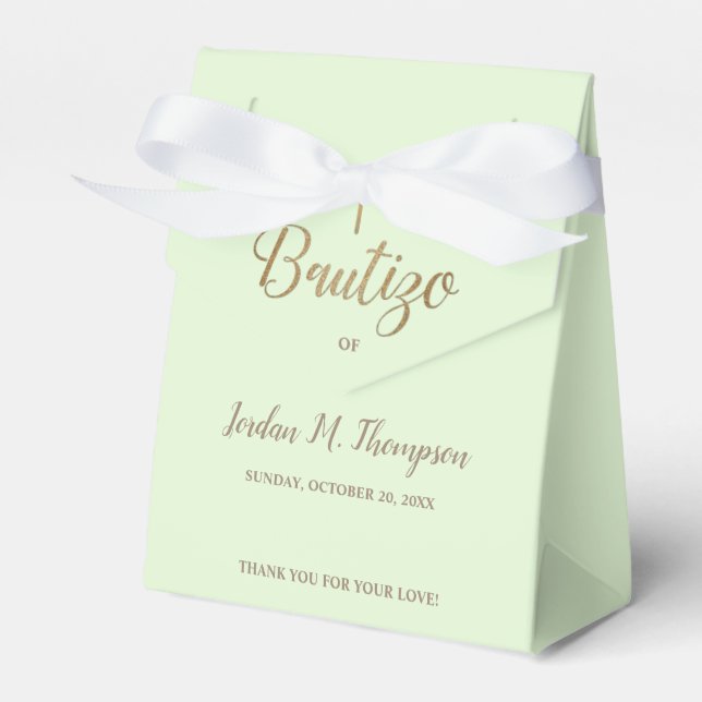 Bautizo Grönt Guld Kor Spansk pojkbaptism Presentaskar (Framsidan Sidan)