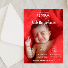 Bautizo-inbjudan Cute Flicka Photo Baptism Inbjudningar
