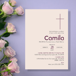 Bautizo-inbjudan Elegant Minimalist Baptism Inbjudningar