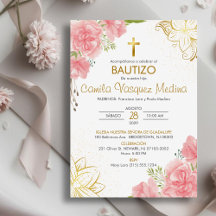 Bautizo Invacion in spansk Baptism Rosa Flowers