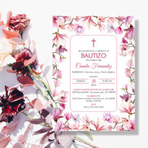 Bautizo Invacion in spansk Baptism Rosa Flowers
