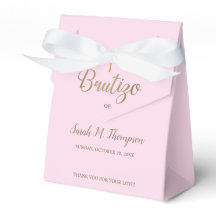 Bautizo Pink Gold Cross Custom Spanish baptism