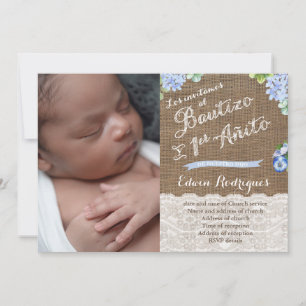 Bautizo Primer Añito, Baptism 1:a födelsedagen Par Inbjudningar
