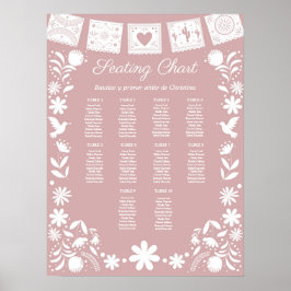 BAUTIZO Rosa Cielito Lindo Platsindelning Poster