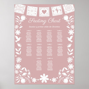 BAUTIZO Rosa Cielito Lindo Platsindelning Poster