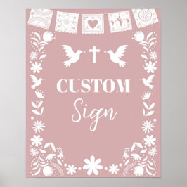 BAUTIZO Rosa Cielito Lindo Poster