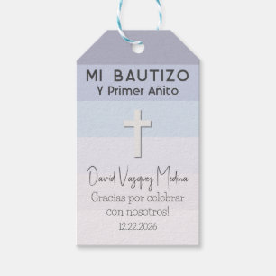 Bautizo y Primer Añito Baptism och första födelsed Presentetikett