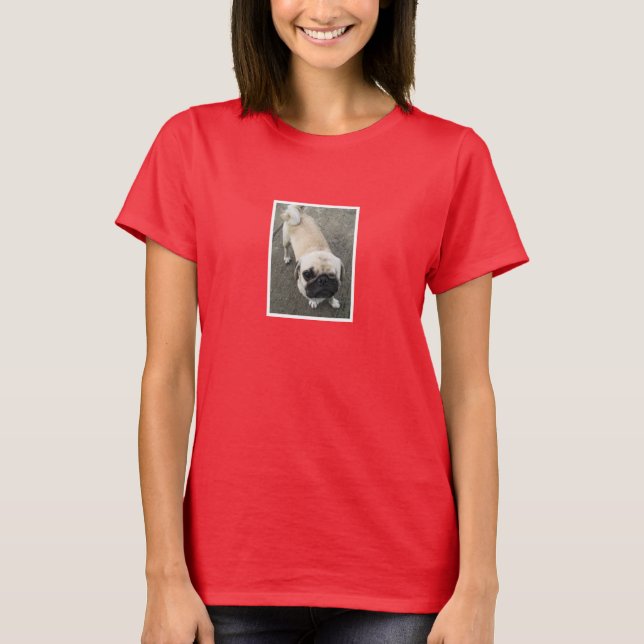 Bauwk ... Cute Puppy Pug Hund ... か わ い い 子 犬 T-shirt (Framsida)
