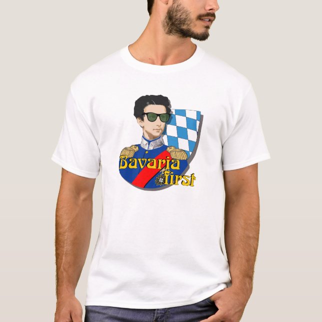 Bavaria First König Ludwig II mit Brille T Shirt (Framsida)