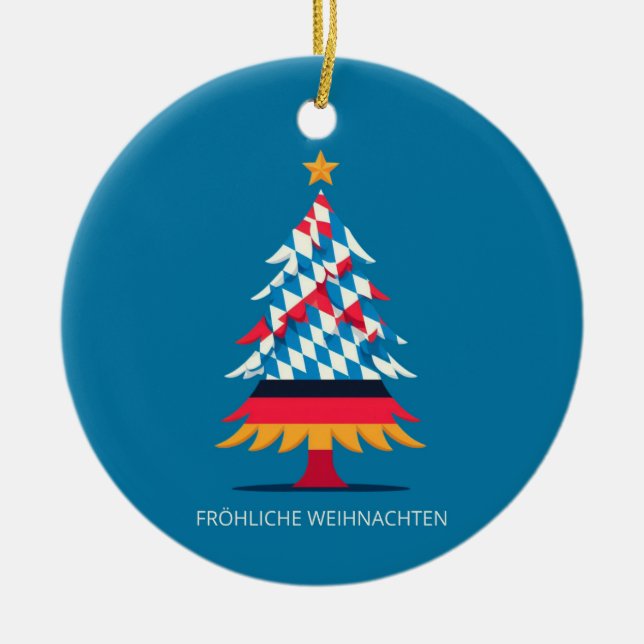 BAVARIA FLAGGA INSPIRED JULGRANSPRYDNAD KERAMIK (Framsidan)