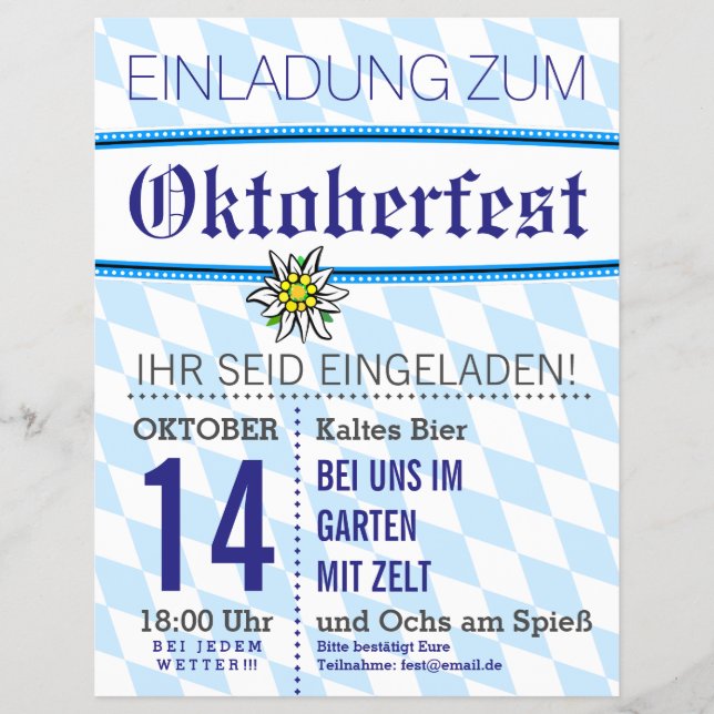 Bavaria-inbjudningar Reklamblad (Framsidan)