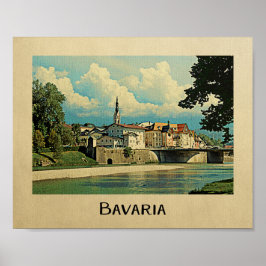 Bavaria Poster Vintage resor Tyskland Bad Tolz