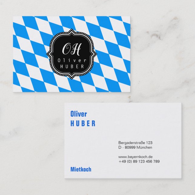 Bavaria Professional: tysk storlek Visitkort (Fram/baksida)