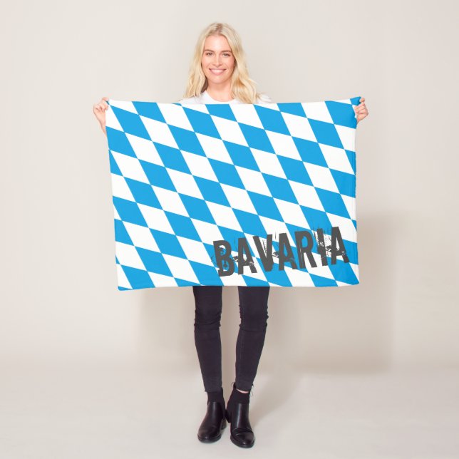 Bavaria Tyskland Diamond Flagga Design Fleecefilt (På plats)