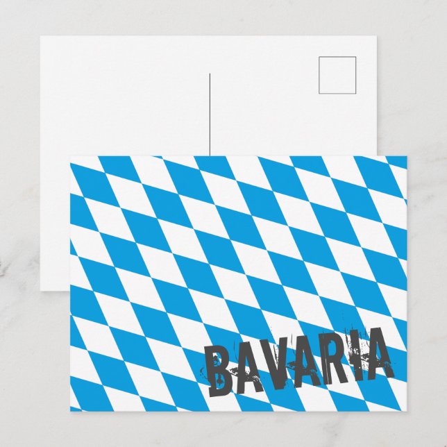 Bavaria Tyskland Diamond Flagga Design Helg Vykort (Fram/baksida)