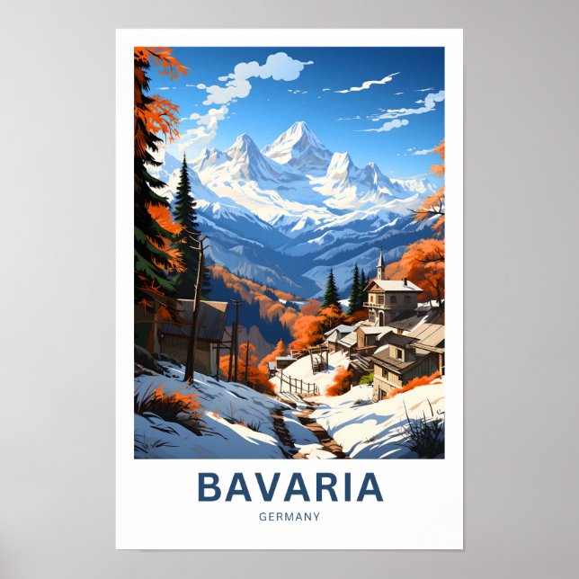 Bavaria Tyskland Travel Print Poster (Framsidan)