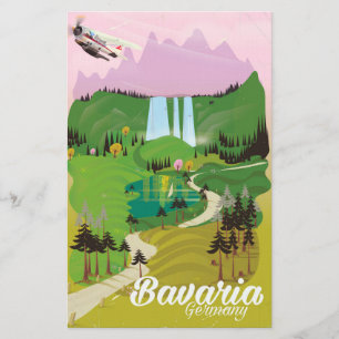 Bavaria - Tysklant landskapsavtryck Brevpapper