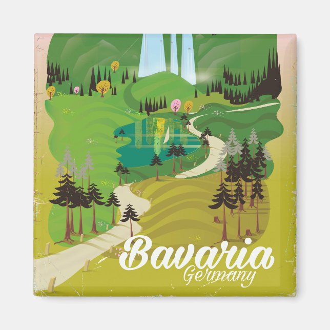 Bavaria - Tysklant landskapsavtryck Magnet (Framsidan)