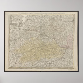 Bavariakarta, Tyskland Poster, Historisk Karta 171 Poster