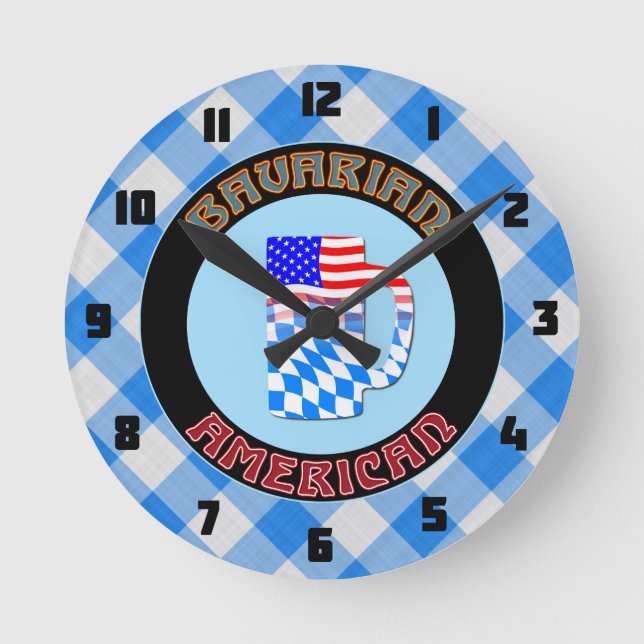Bavarian American Beer Stein Round Clock Rund Klocka (Framsida)