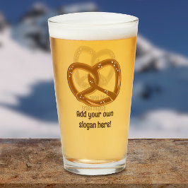 Bavarian Bread Pretzel med Salt - Add Funny Text Glaskopp