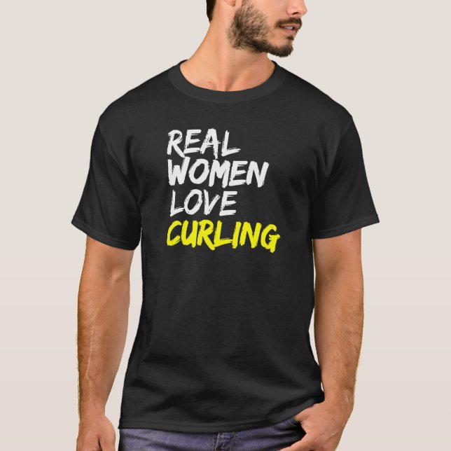 Bavarian Curling Team Real Women Kärlek Curling T Shirt (Framsida)