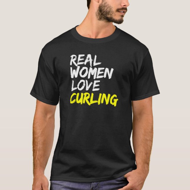 Bavarian Curling Team Real Women Kärlek Curling T Shirt (Framsida)