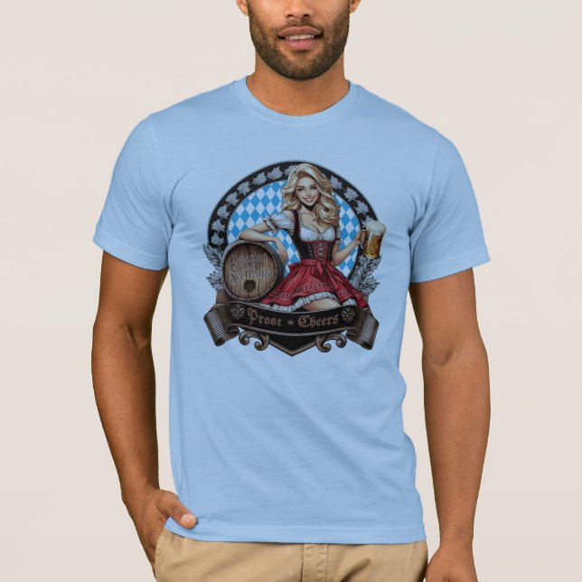 Bavarian Festivals blondes Dirndl mit Prost Cheers T Shirt (Framsida)