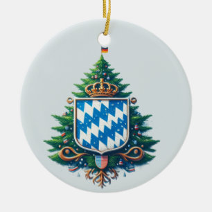 BAVARIAN FLAGGA INSPIRED JULGRANSPRYDNAD KERAMIK