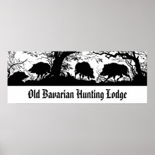 Bavarian Hunting Lodge - Vild Boar, Wildschwein Poster