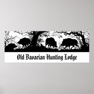 Bavarian Hunting Lodge - Vild Boar, Wildschwein Poster