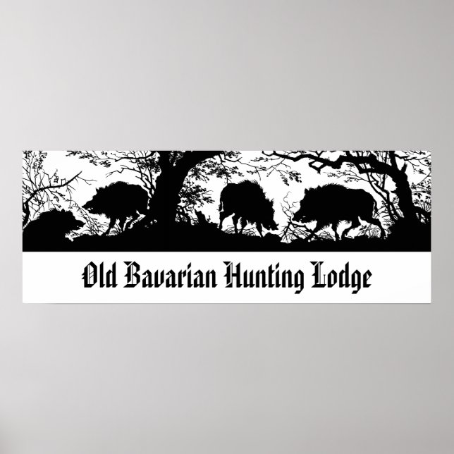 Bavarian Hunting Lodge - Vild Boar, Wildschwein Poster (Framsidan)