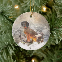 Bavarian Mountain Hound, Art Julgransprydnad Keramik