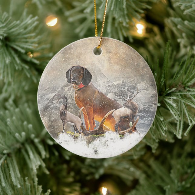 Bavarian Mountain Hound, Art Julgransprydnad Keramik (Träd)